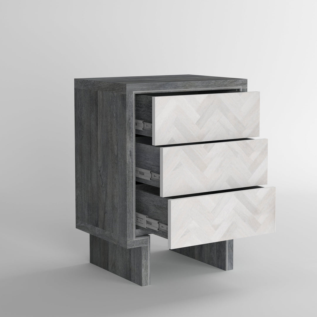 Chest of three drawers made of solid mango wood - INMARWAR