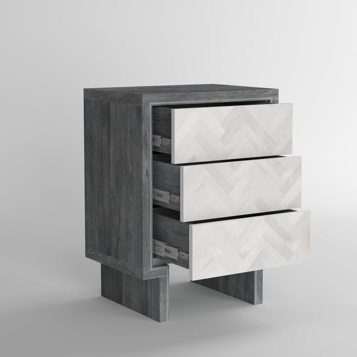 Chest of three drawers made of solid mango wood - INMARWAR