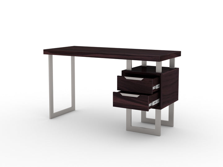 Desk with two drawers made of solid acacia wood and carbon steel - INMARWAR