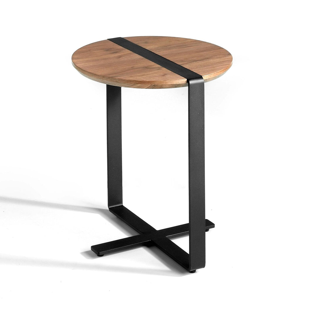 Side table made of solid acacia wood and carbon steel - INMARWAR