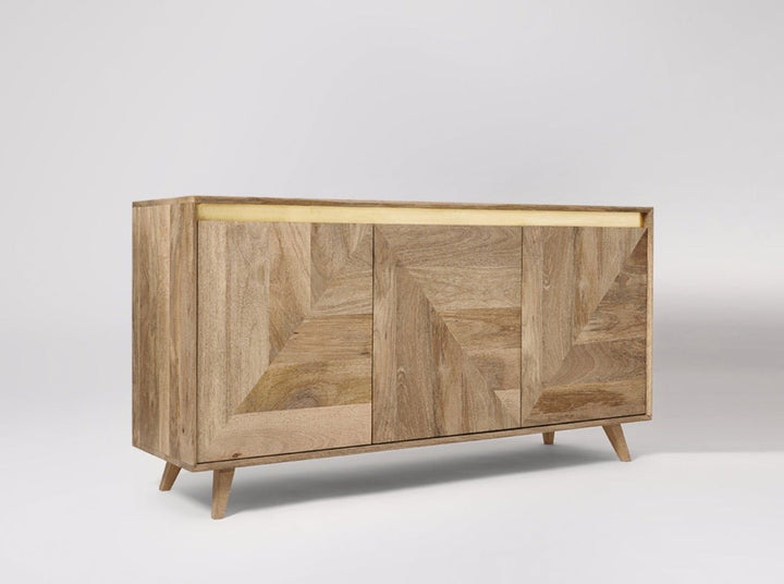 Sideboard with three doors made of solid mango wood - INMARWAR