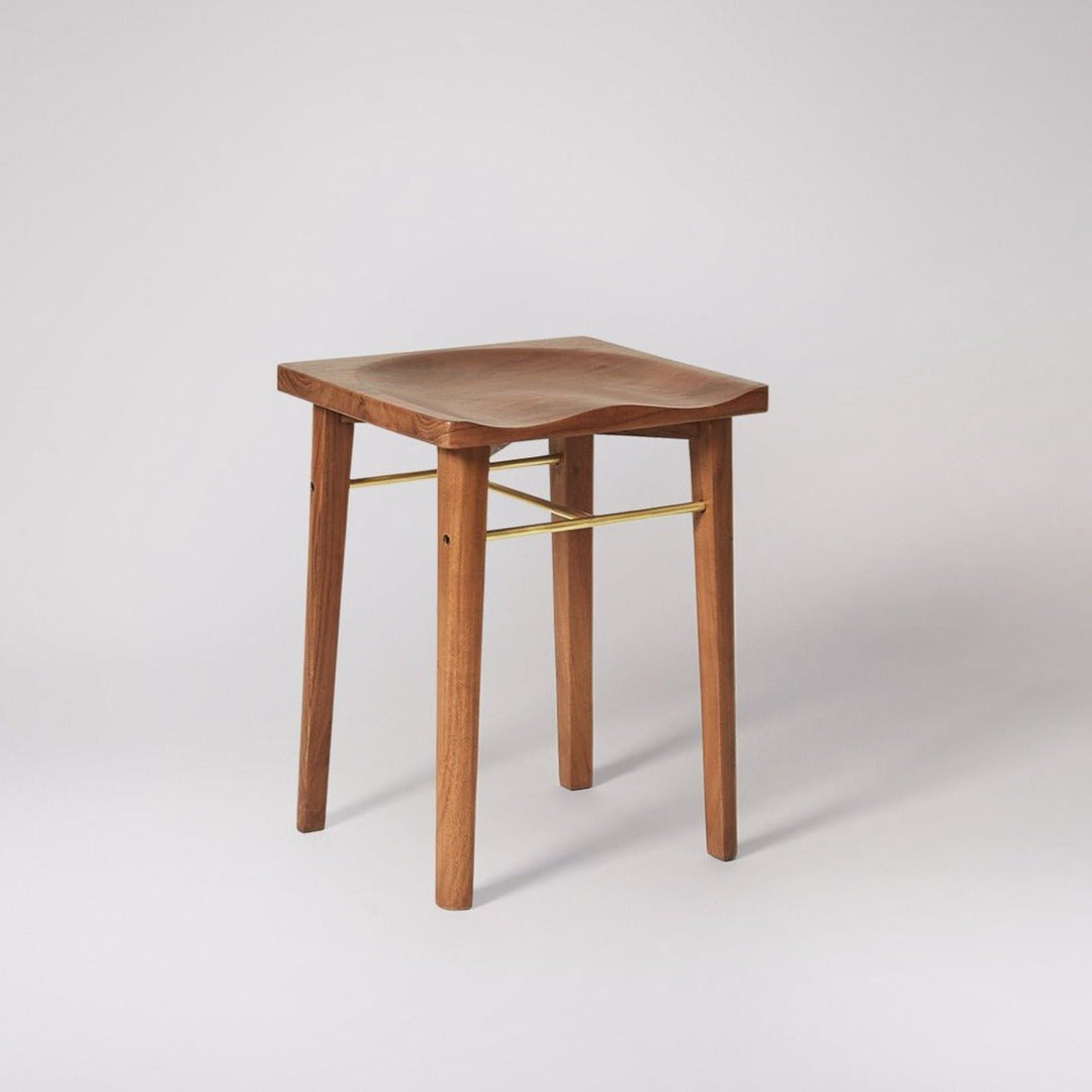 Stool made of solid acacia wood and carbon steel - INMARWAR