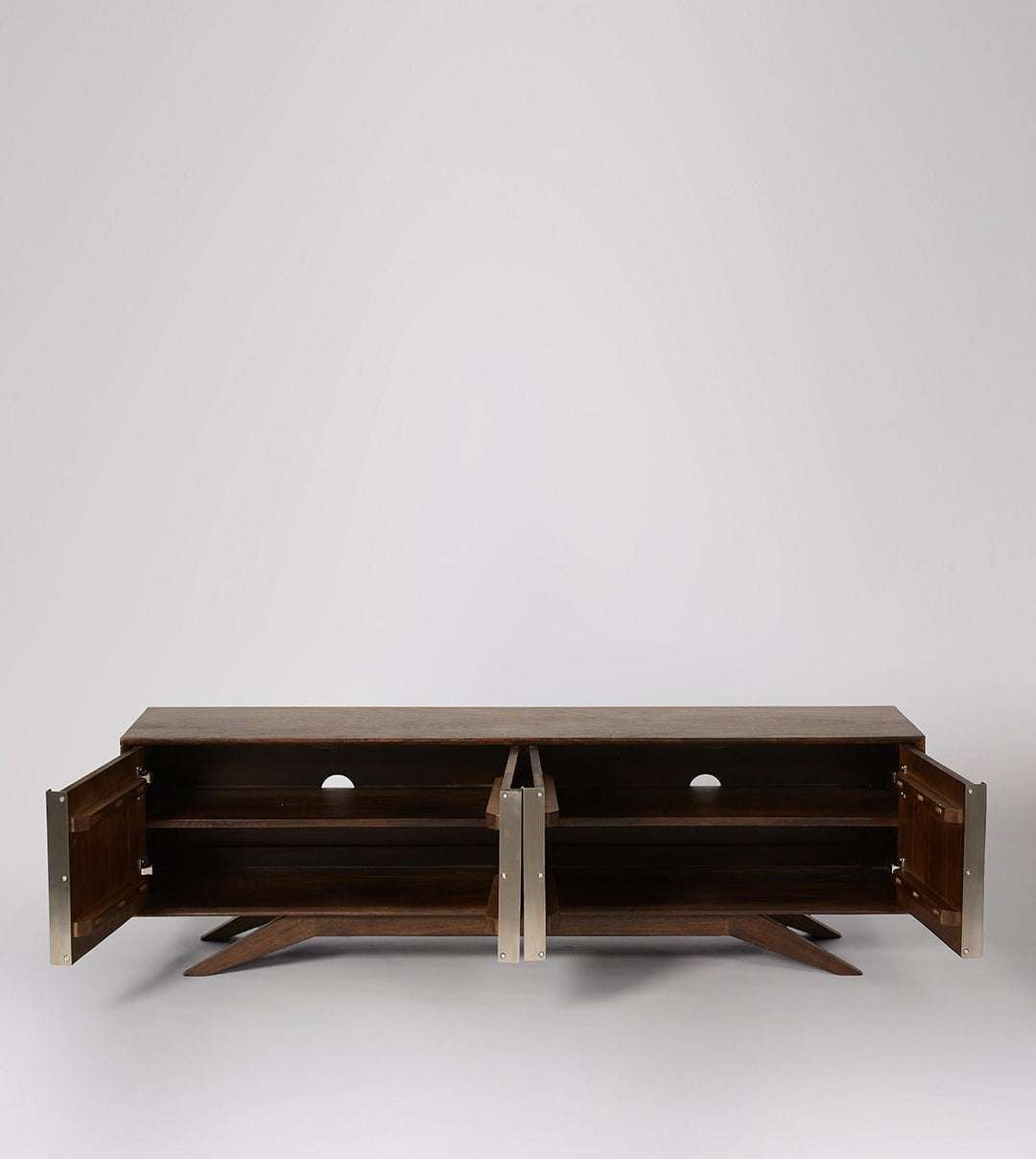 TV unit with four doors made of solid mango wood - INMARWAR